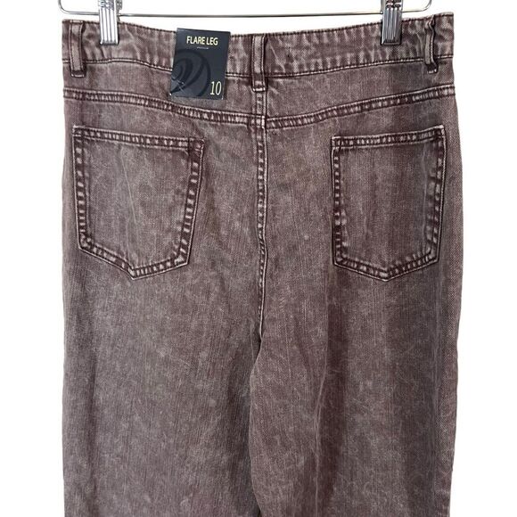 VERSONA Modern Flare Brown Wash Boho Western Jeans - Picture 11 of 13